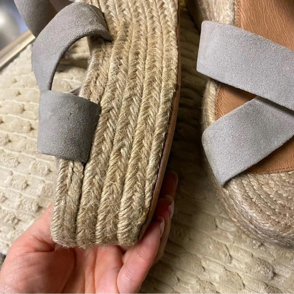 Halogen Light Grey Suede Emery Platform Espadrille sz 10